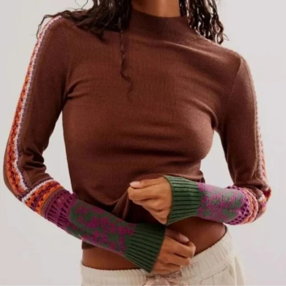 Free People Switch It Up Thermal Chocolate Orange Combo Small NEW